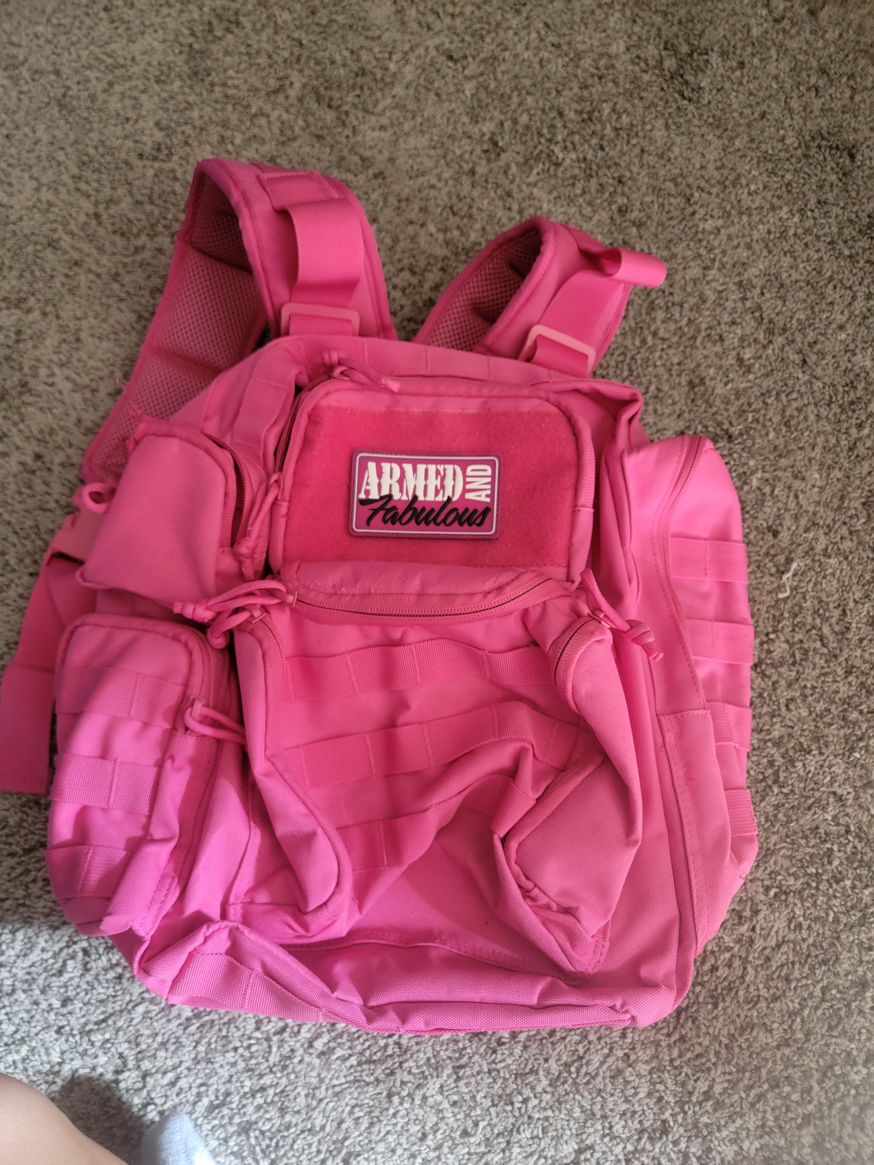 Armed And Fabulous Pink Tactical Backpack